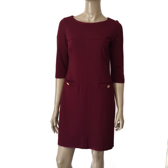 Vince Camuto Burgundy Shift Dress 
